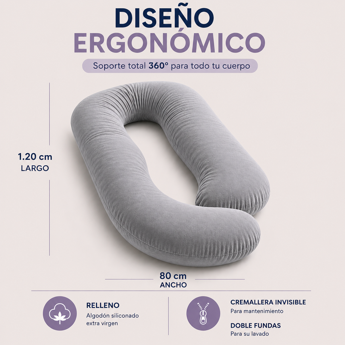 La Almohada Más Completa – Ergonómica, Multiusos y para Embarazo- Body Care