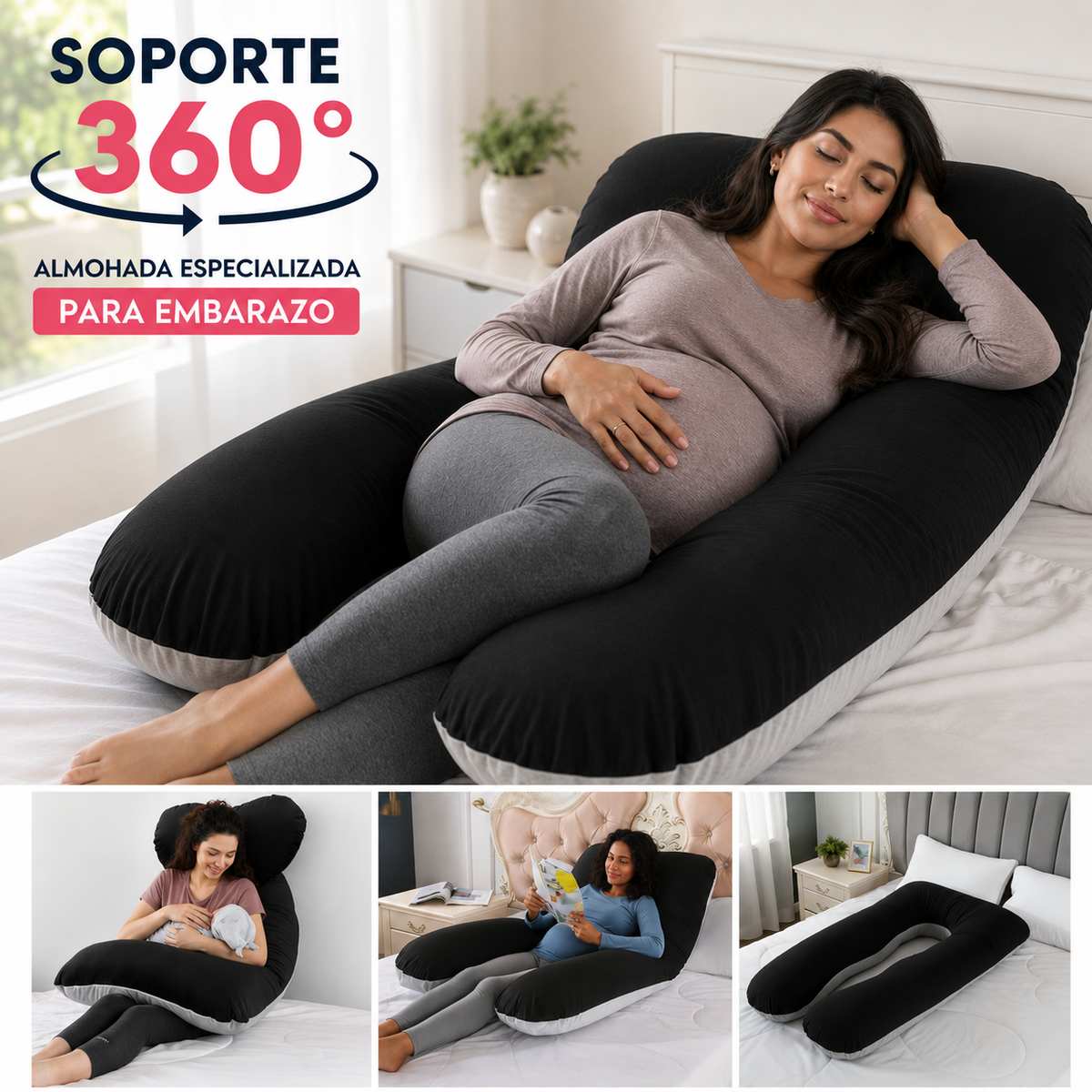 🩷 Almohada Ergonómica Para Embarazo ✨